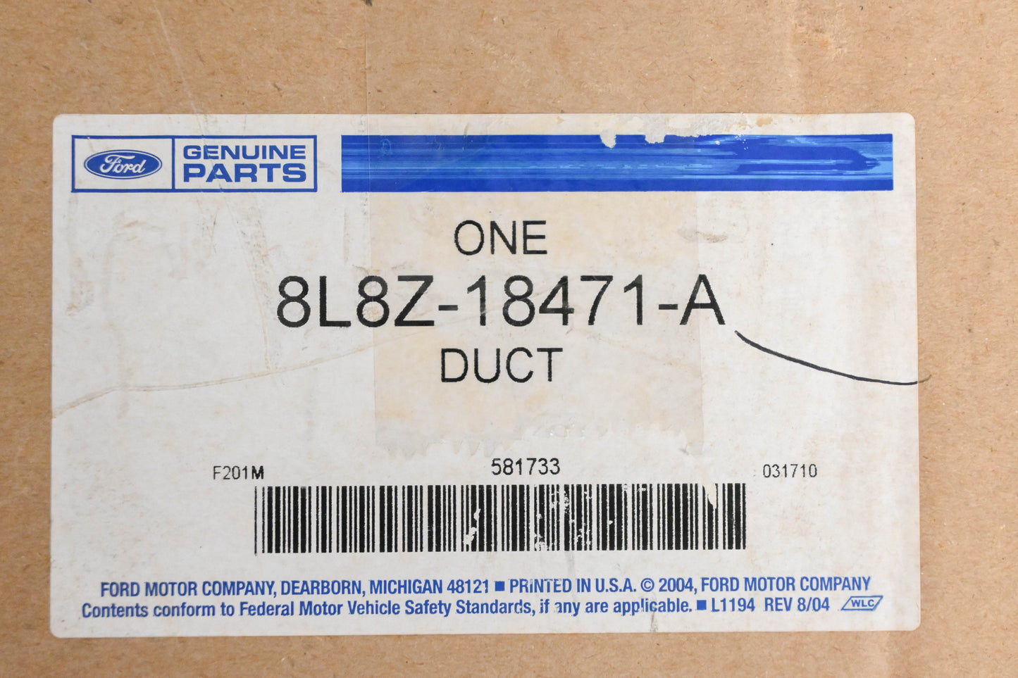 New OEM Ford 8L8Z-18471-A Air Vent Duct Assembly NOS