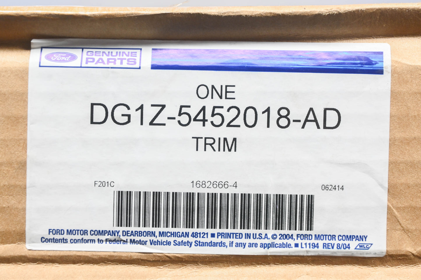 New OEM Ford DG1Z-5452018-AD Upper Right C Pillar Trim Panel NOS