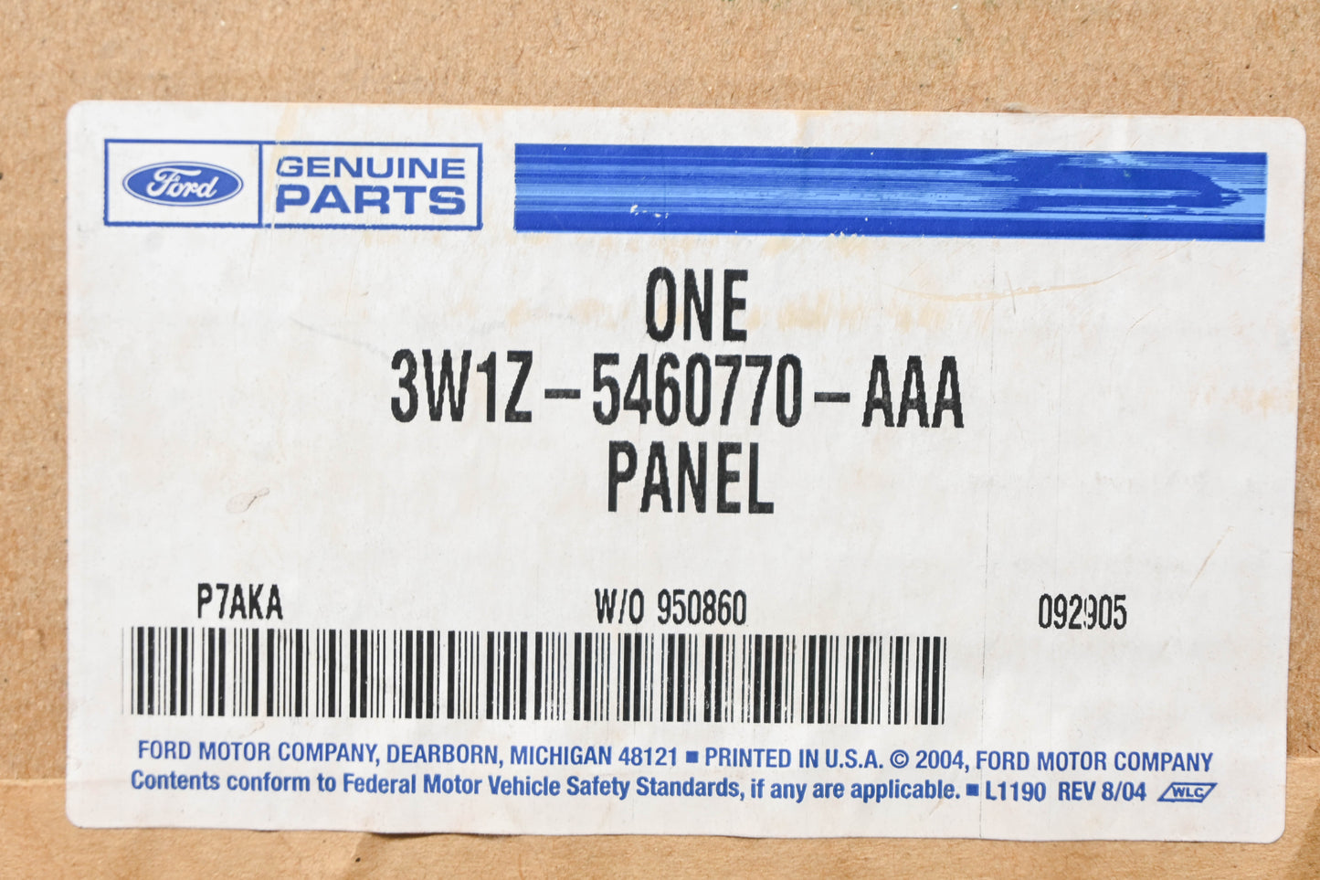 New OEM Ford 3W1Z-5460770-AAA Front Seat Back Trim Panel NOS
