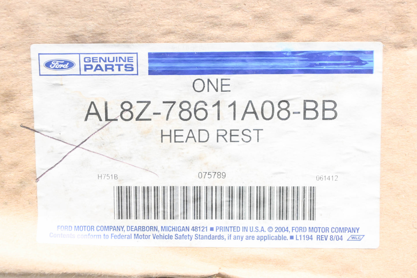 New OEM Ford AL8Z-78611A08-BB Front Seat Headrest NOS
