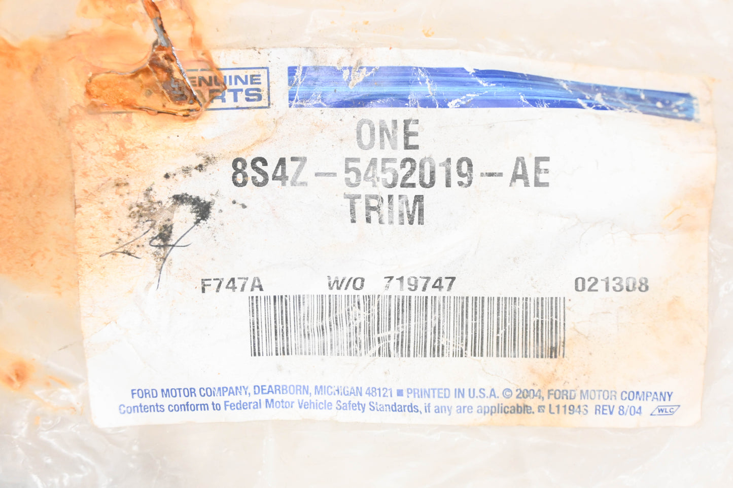 New OEM Ford 8S4Z-5452019-AE Left Lower C Pillar Trim Panel NOS