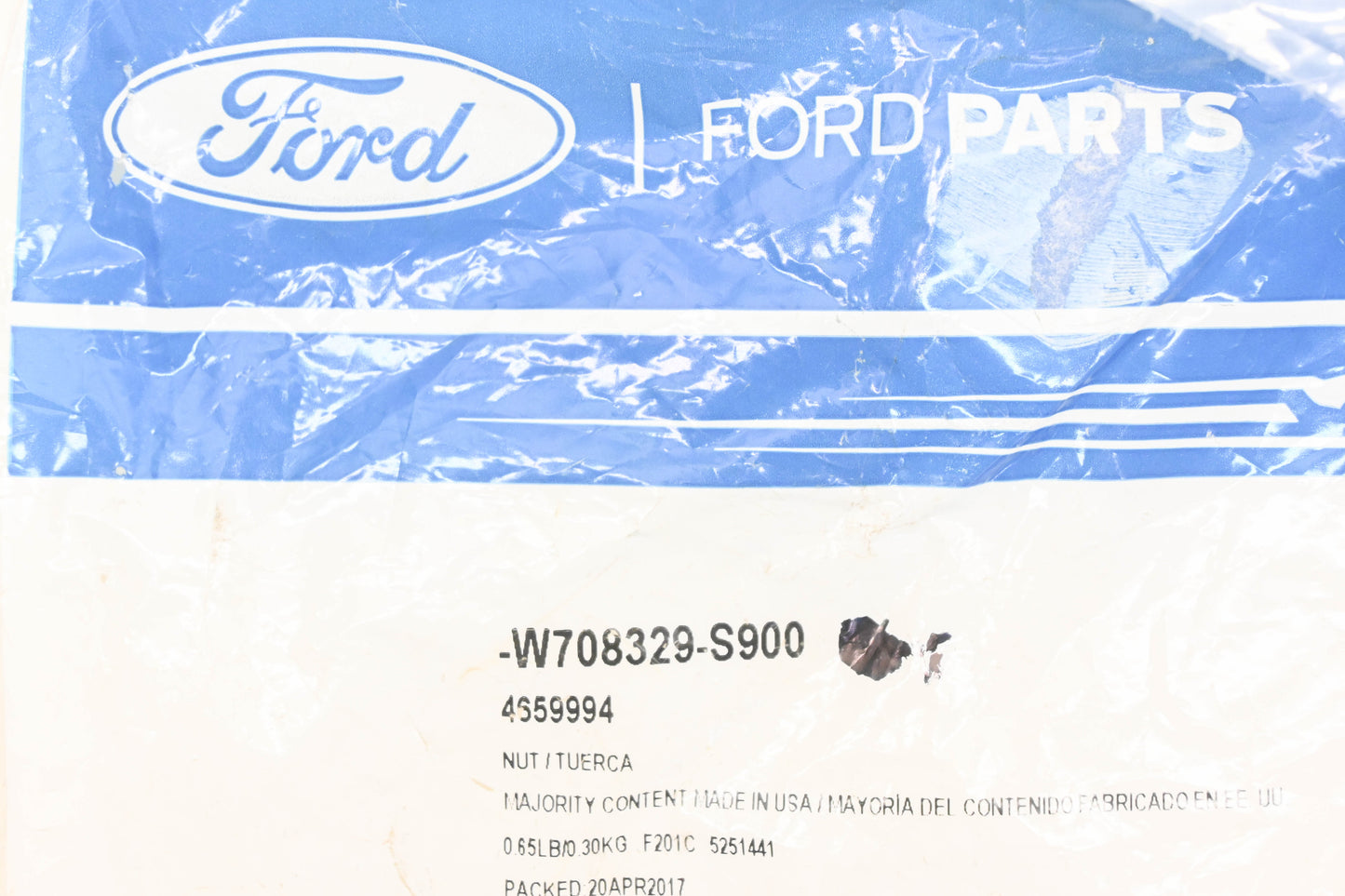 New OEM Ford W708329-S900 Lower Control Arm Lock Nut NOS