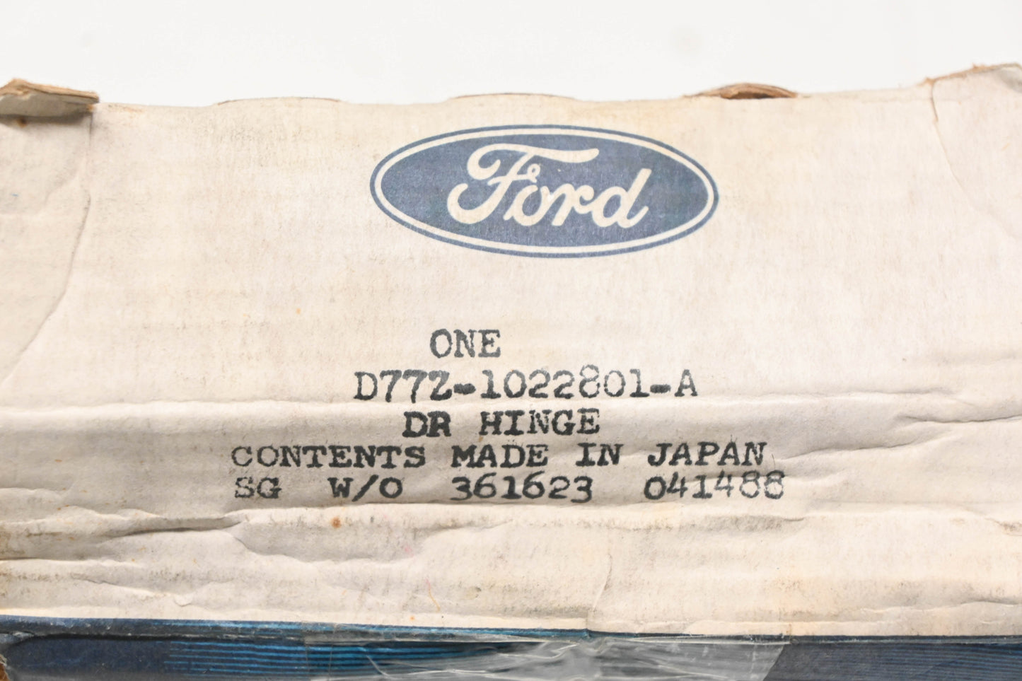 New OEM Ford D77Z-1022801-A Driver Side Door Upper Hinge Assembly NOS