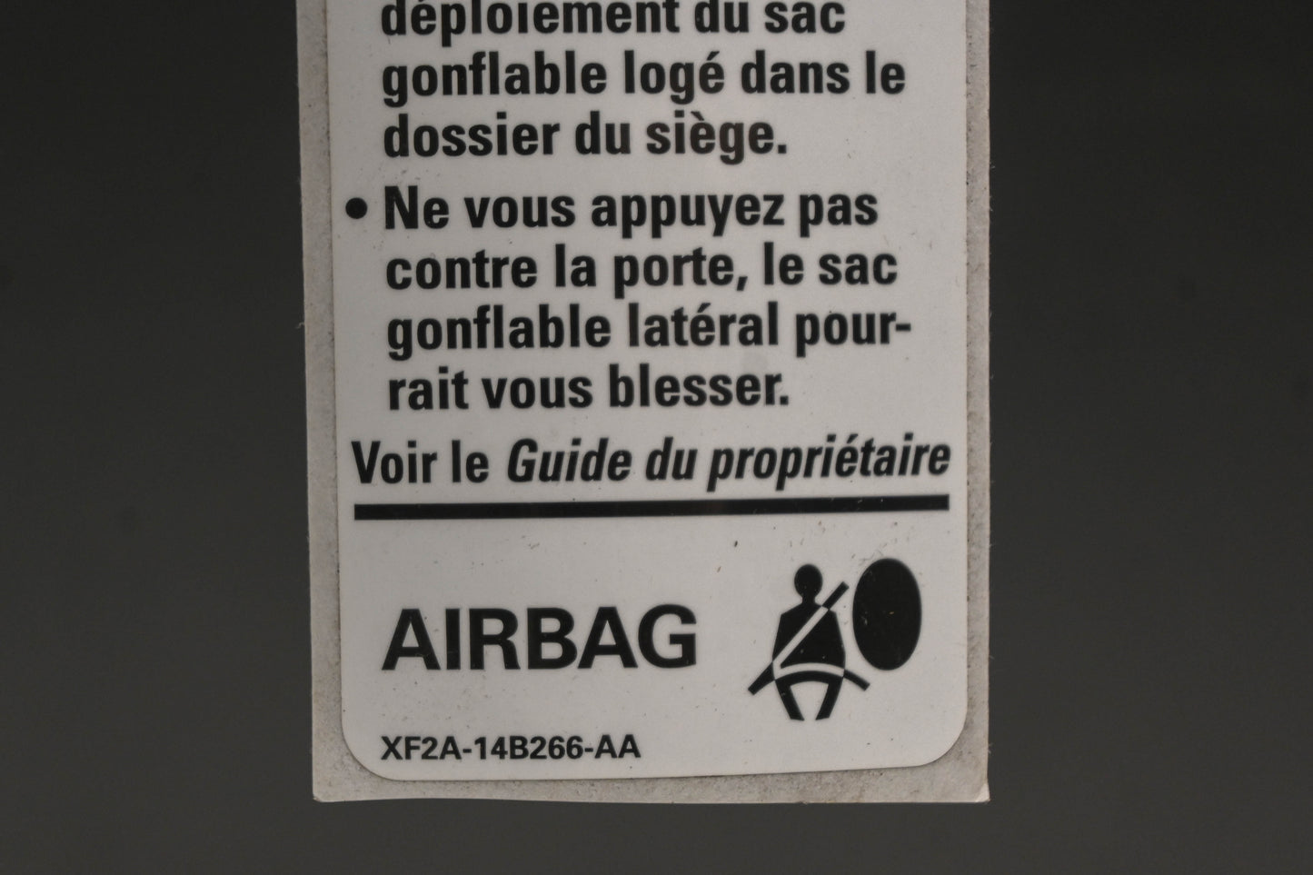 New OEM Ford XF2A-14B266-AA Warning Decal NOS