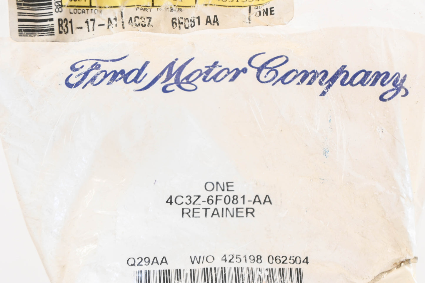 New OEM Ford 4C3Z-6F081-AA Retainer Clamps Qty 2 NOS