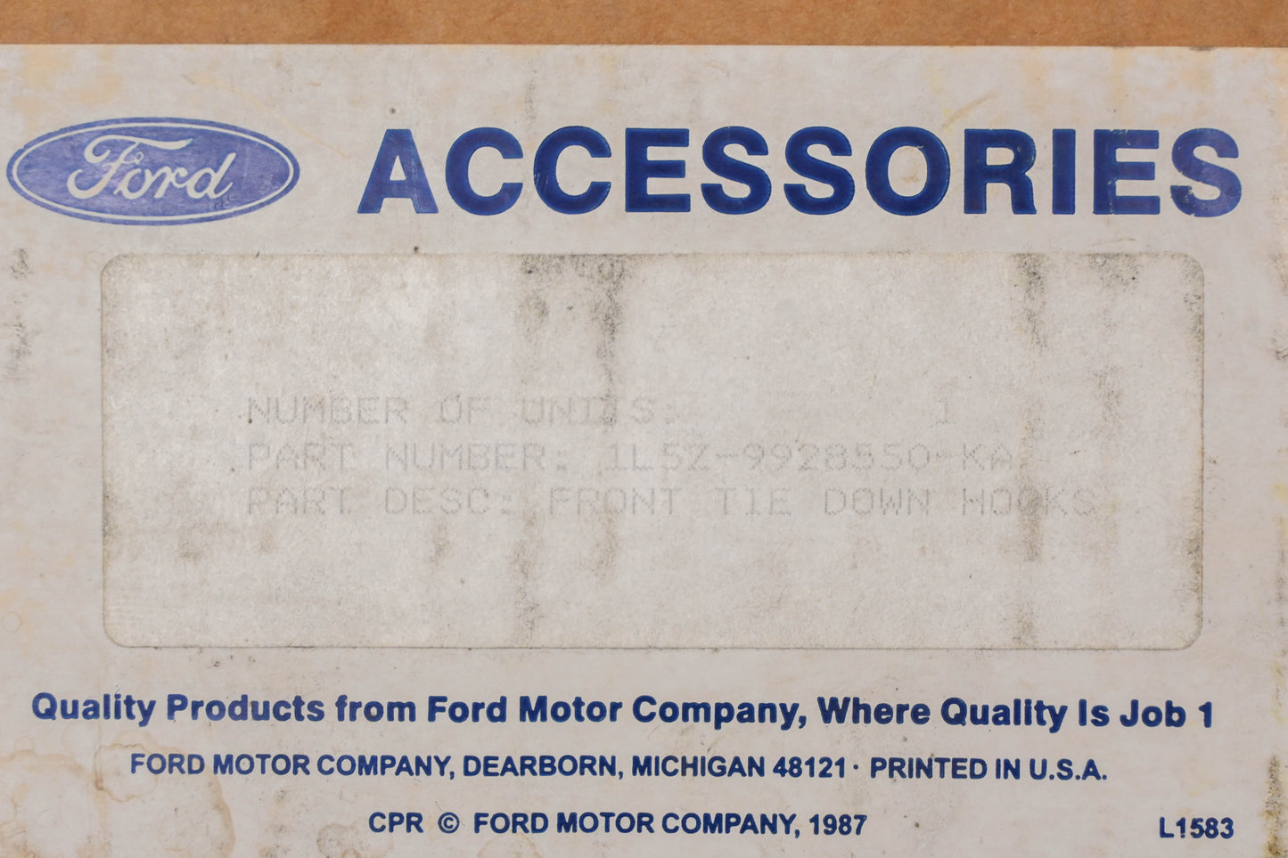 New OEM Ford 1L5Z-9928550-KA Front Tie Down Hook NOS