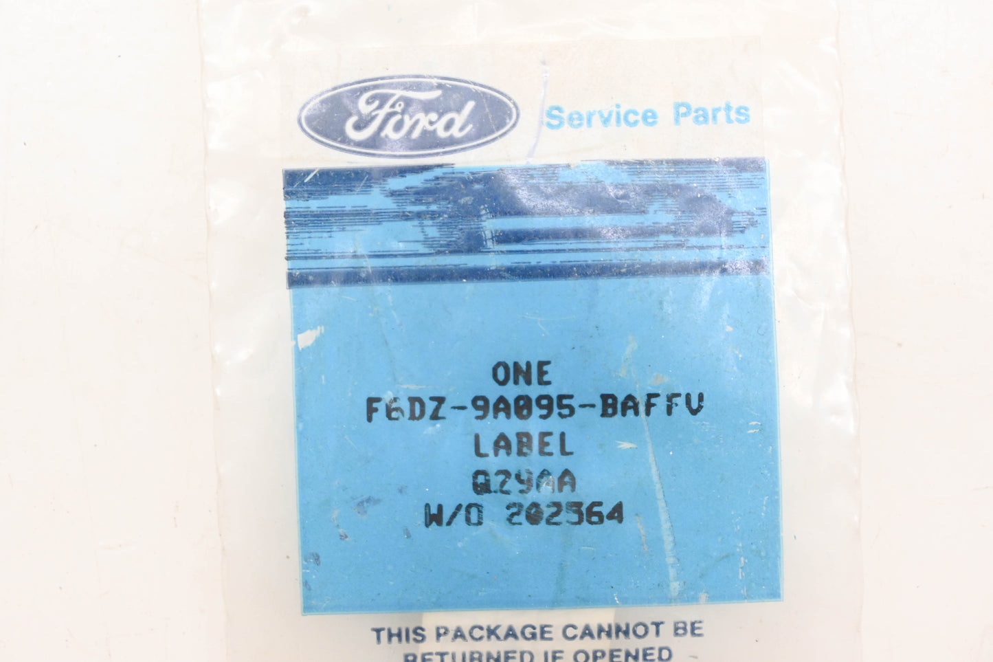 New OEM Ford F6DZ-9A095-BAFFV Fuel Label Decal NOS
