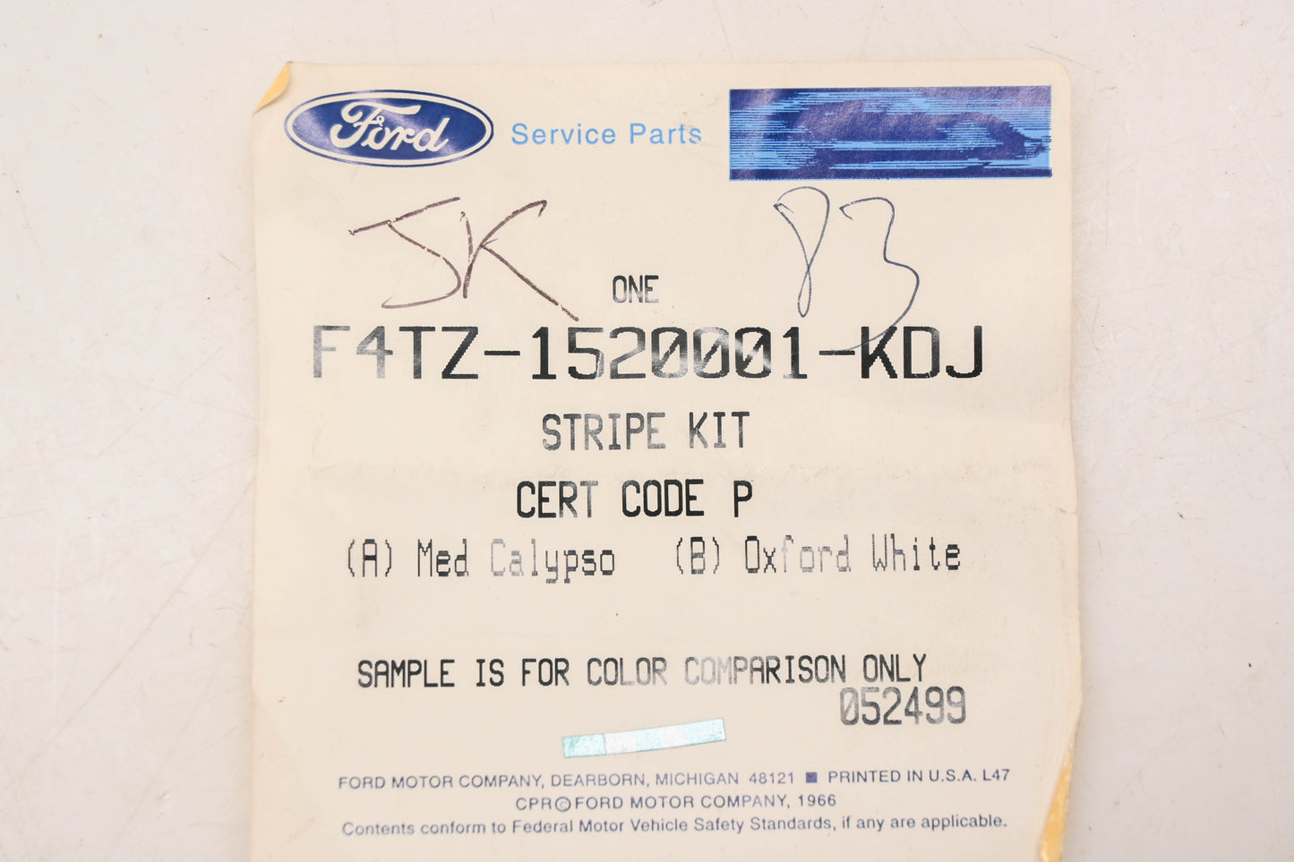 New OEM Ford F4TZ-1520001-KDJ Left Side Stripe Decal Kit NOS