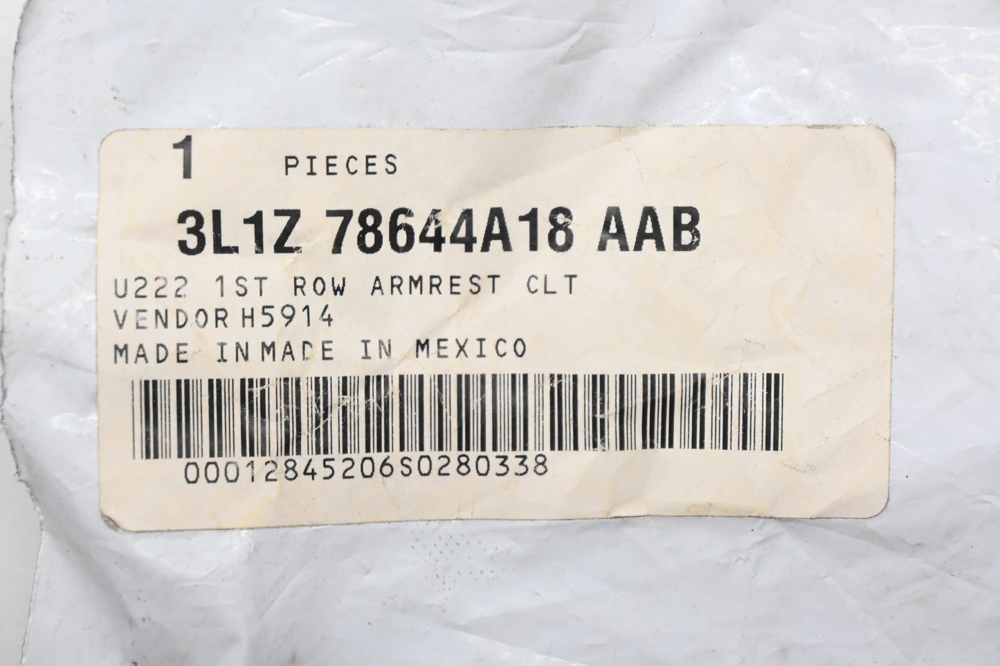 New OEM Ford 3L1Z-78644A18-AAB Right Armrest Lower Cover Assembly NOS