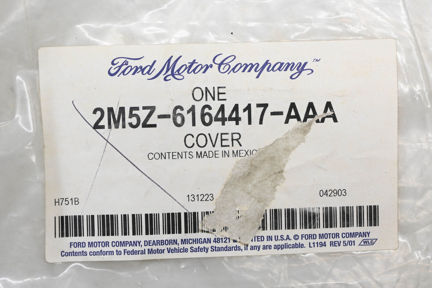 New OEM Ford 2M5Z-6164417-AAA Front Left Seat Back Cover Assembly NOS