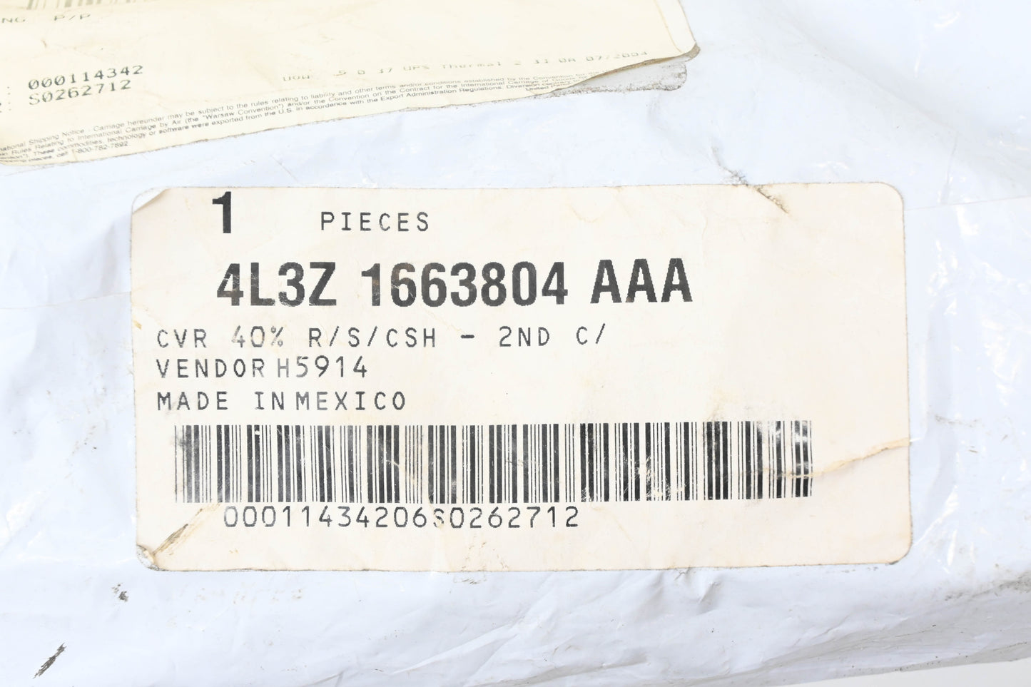 New OEM Ford 4L3Z-1663804-AAA Rear Seat Cushion Cover Assembly NOS