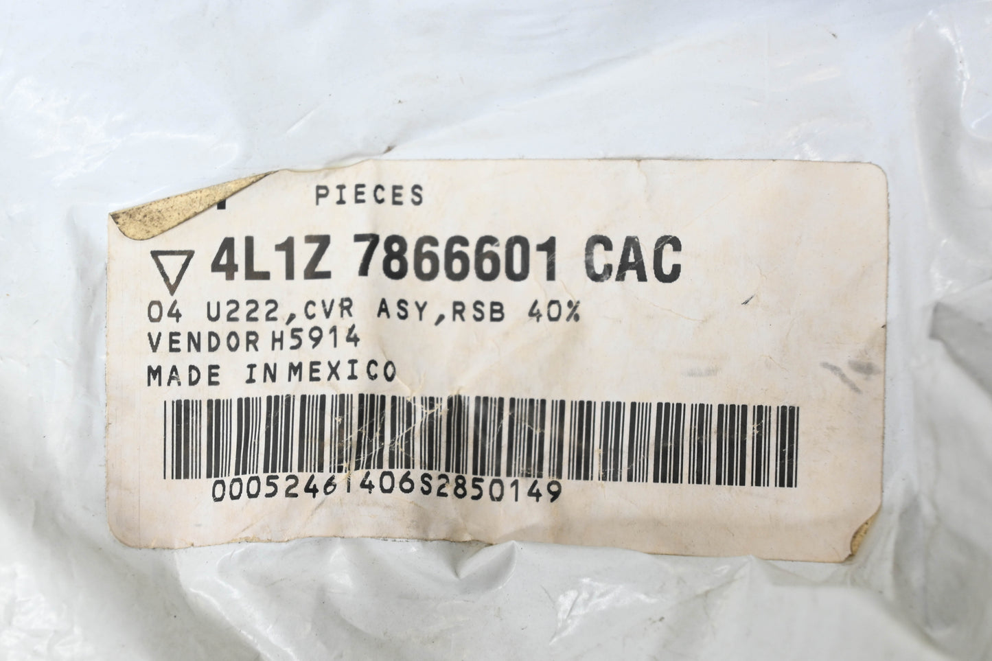 New OEM Ford 4L1Z-7866601-CAC Rear Left Seat Back Cushion Cover NOS
