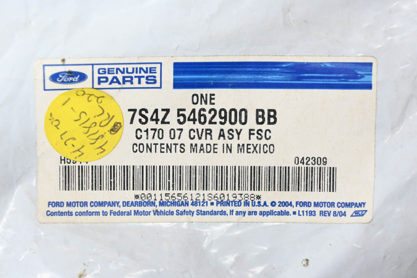 New OEM Ford 7S4Z-5462900-BB Seat Cushion Cover Assembly NOS