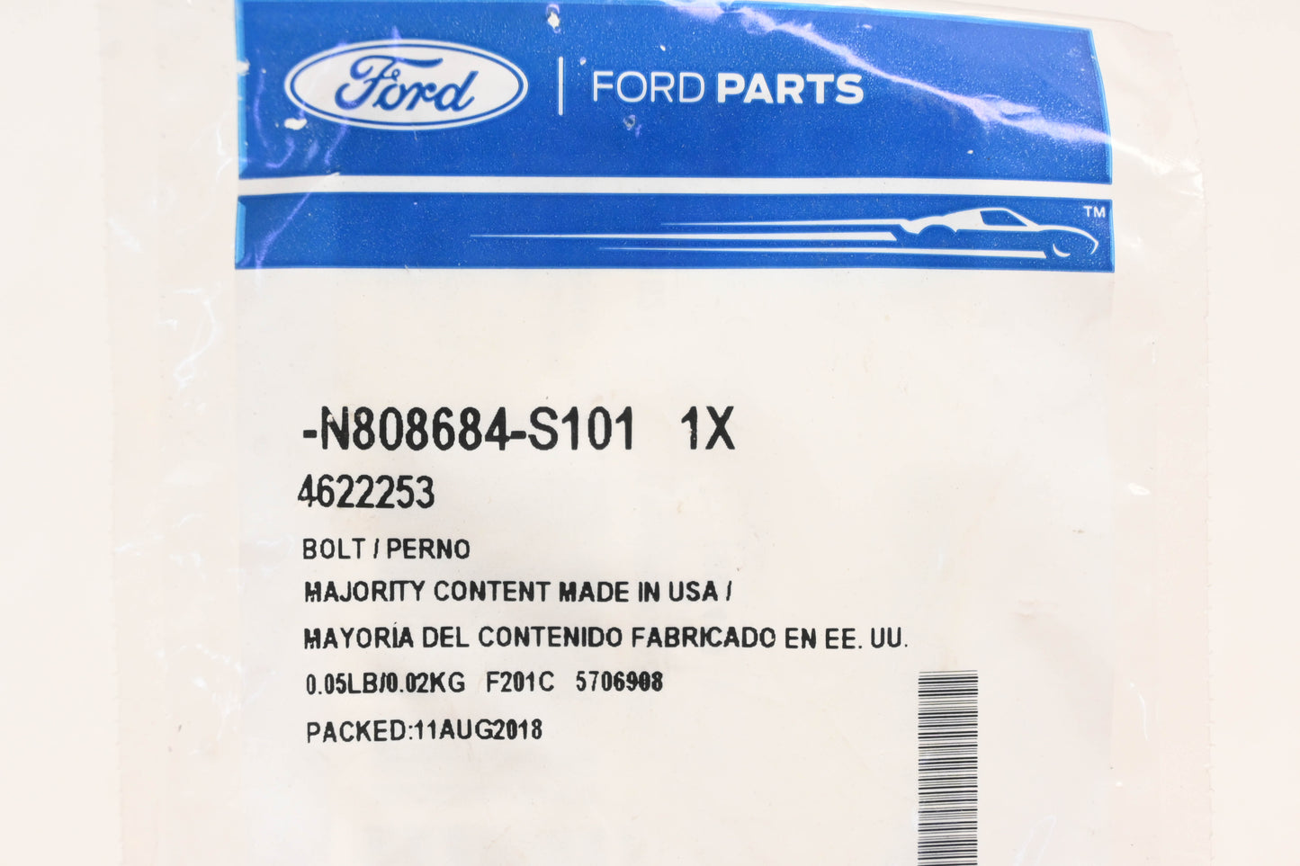 New OEM Ford N808684-S101 Steering Shaft Bolt NOS