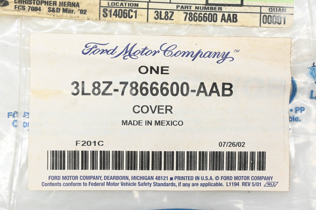 New OEM Ford 3L8Z-7866600-AAB Rear Seat Back Cover Assembly NOS