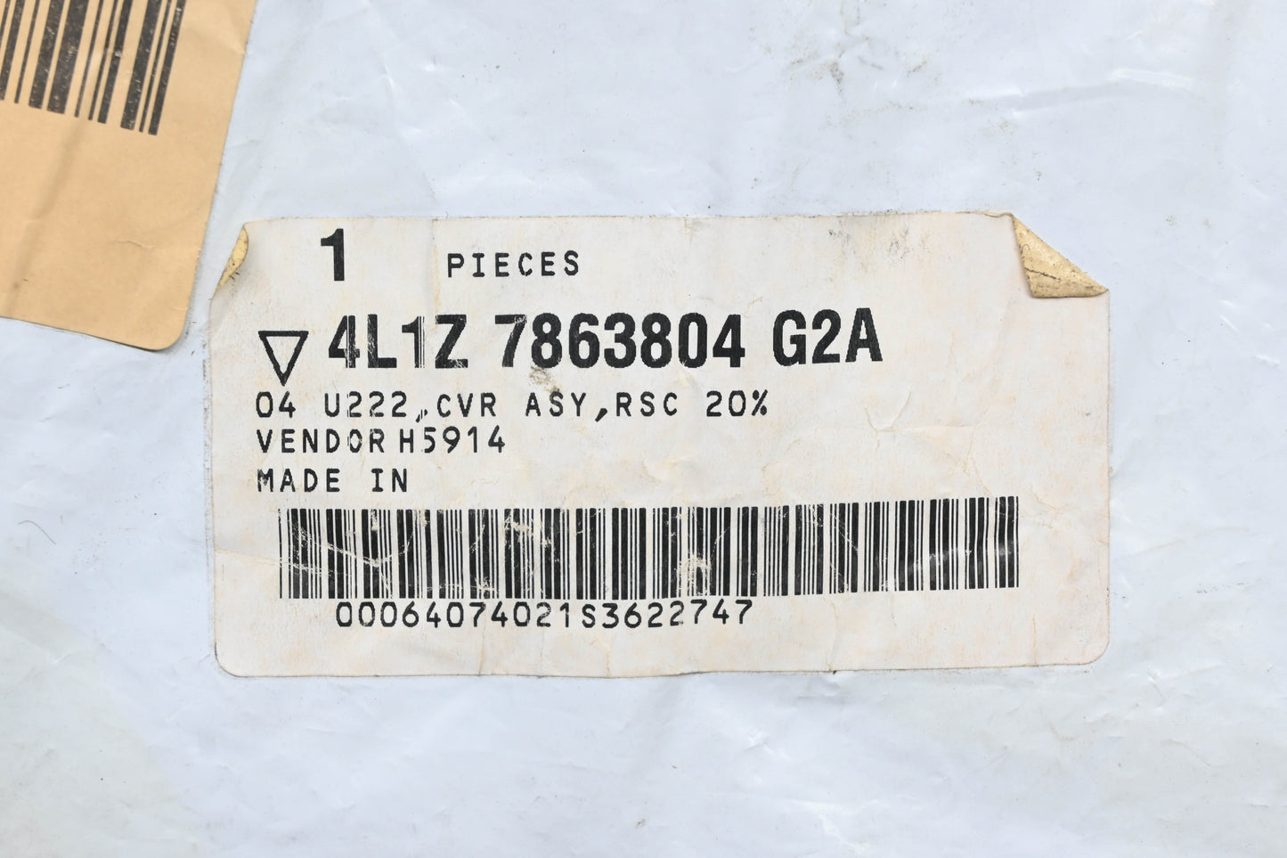New OEM Ford 4L1Z-7863804-G2A 2nd Row Seat Cushion Cover NOS