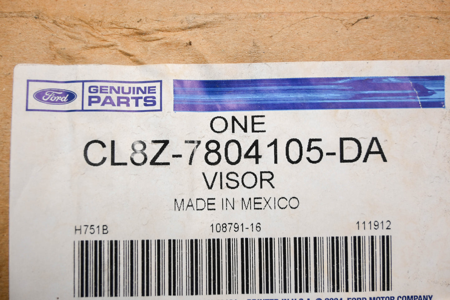 New OEM Ford CL8Z-7804105-DA Sun Visor Assembly NOS