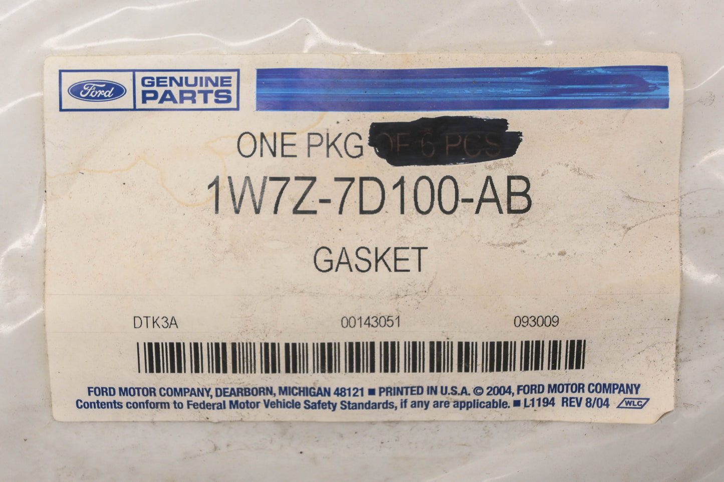 New OEM Ford 1W7Z-7D100-AB Lower Valve Body Gasket NOS