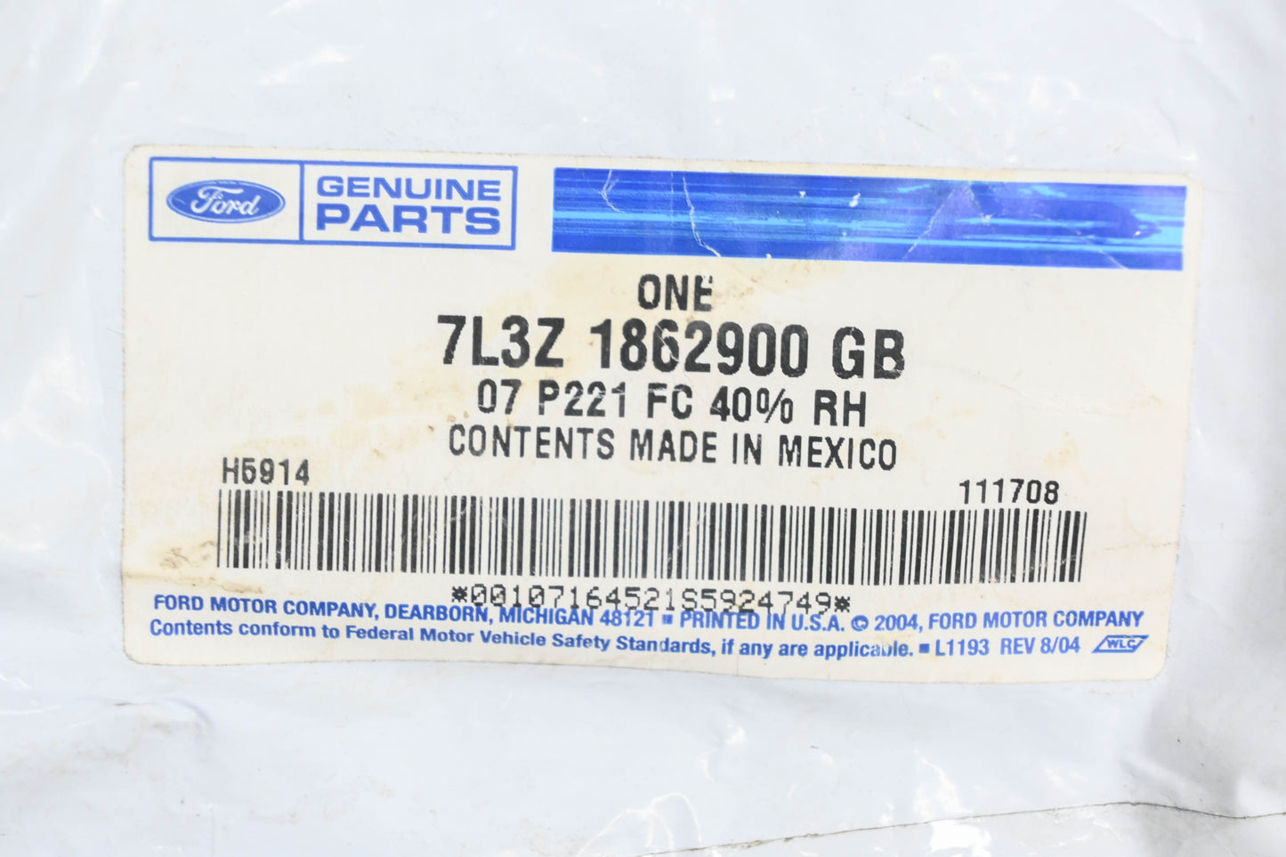 New OEM Ford 7L3Z-1862900-GB Front Right Seat Cushion Cover NOS