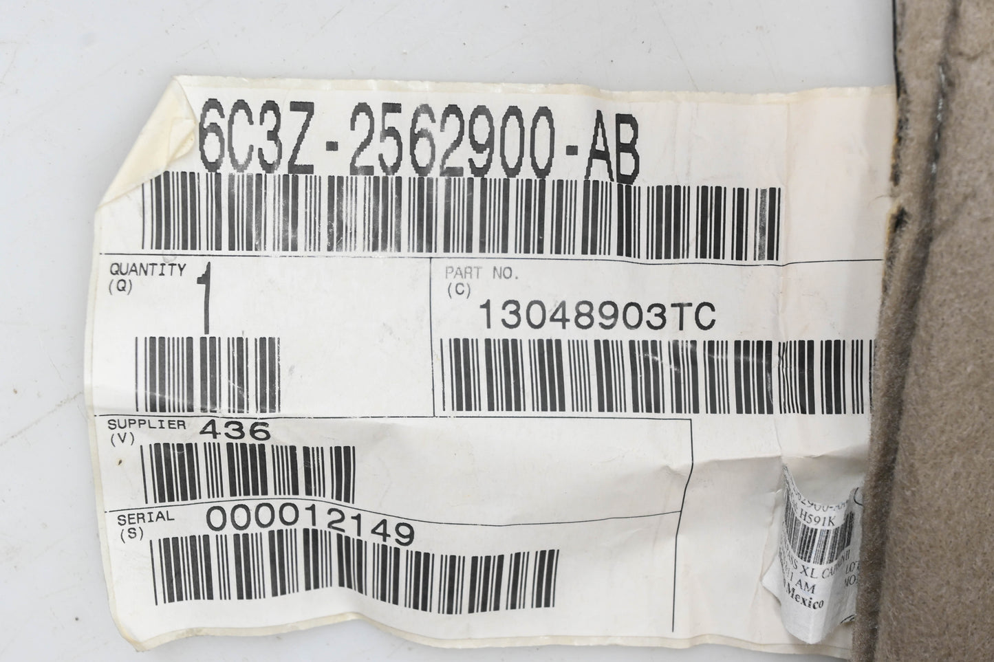 New OEM Ford 6C3Z-2562900-AB Front Seat Cushion Cover NOS