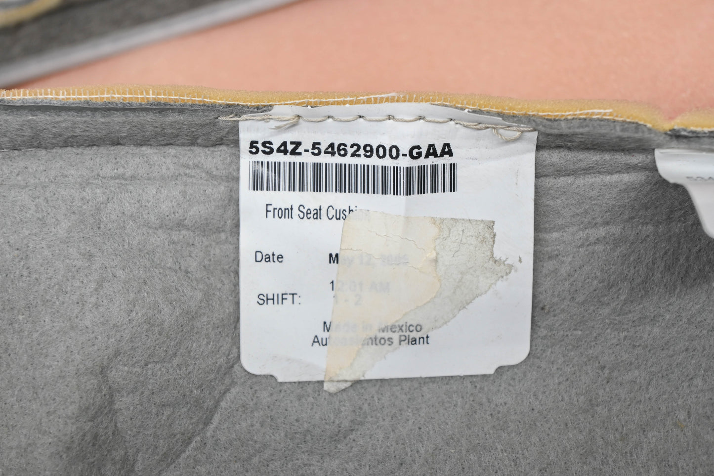 New OEM Ford 5S4Z-5462900-GAA Front Seat Cushion Cover NOS