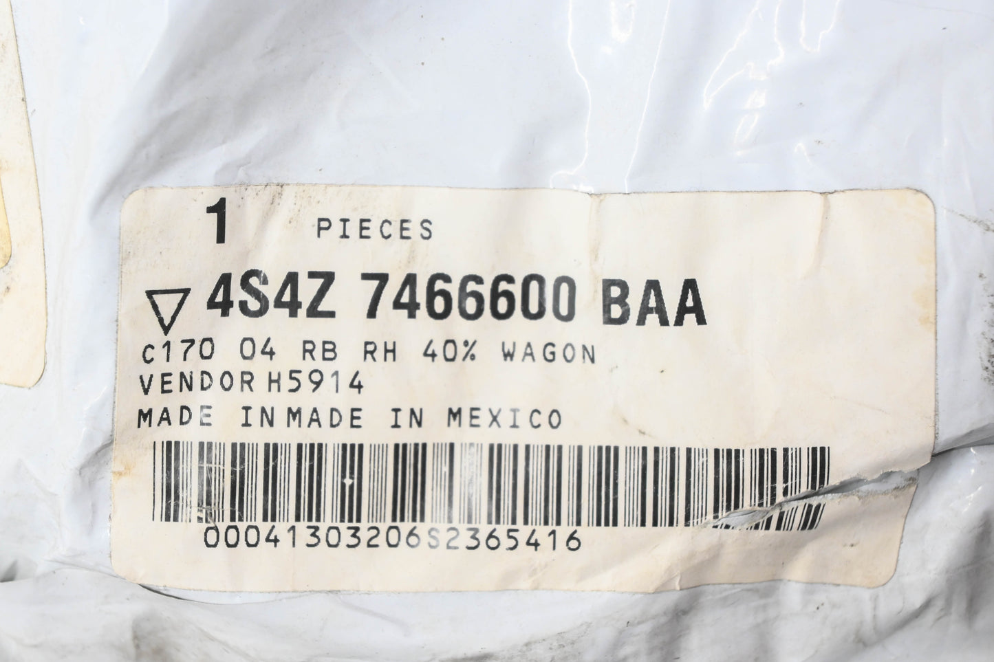 New OEM Ford 4S4Z-7466600-BAA Rear Right Seat Back Cover NOS