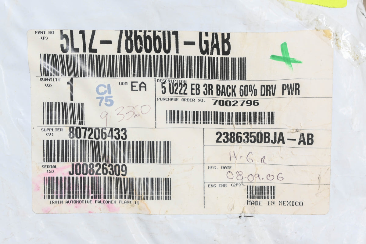 New OEM Ford 5L1Z-7866601-GAB Rear Left Seat Back Cover NOS