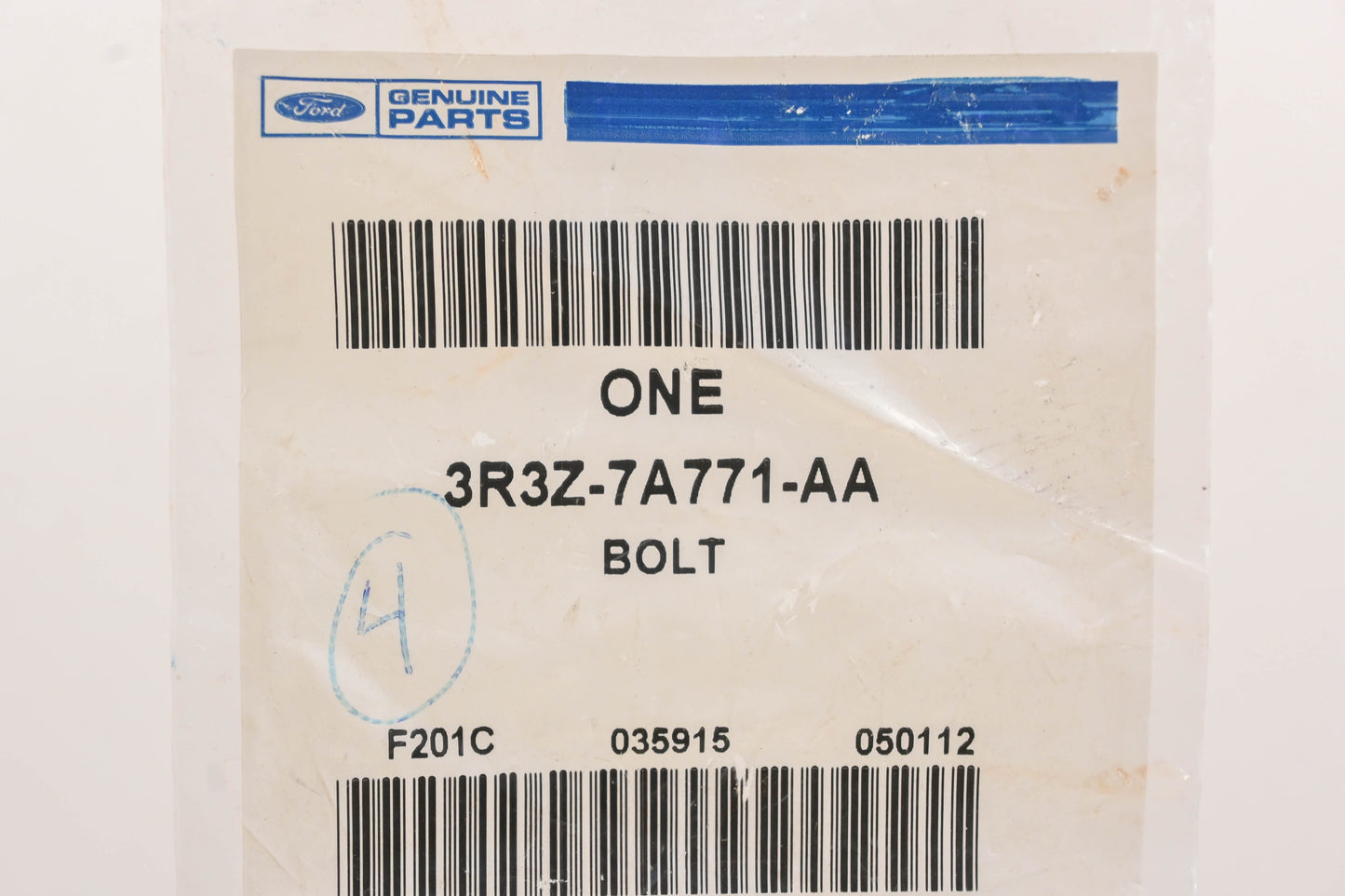 New OEM Ford 3R3Z-7A771-AA Bolt NOS