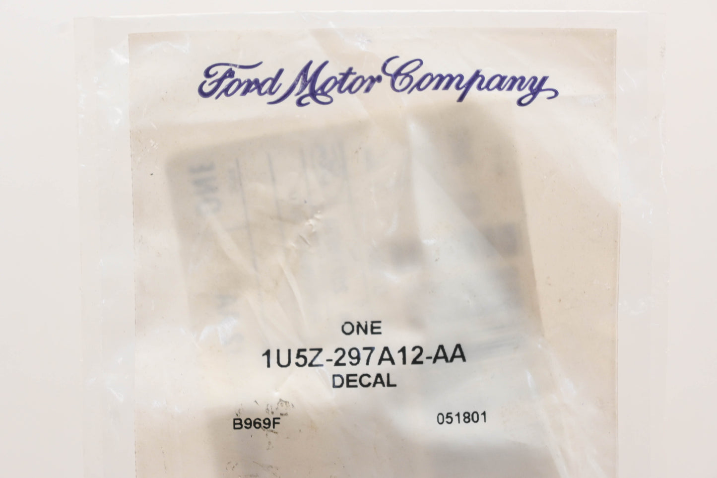 New OEM Ford 1U5Z-297A12-AA, 1U5A297A12-AA Safety Lock Decal NOS