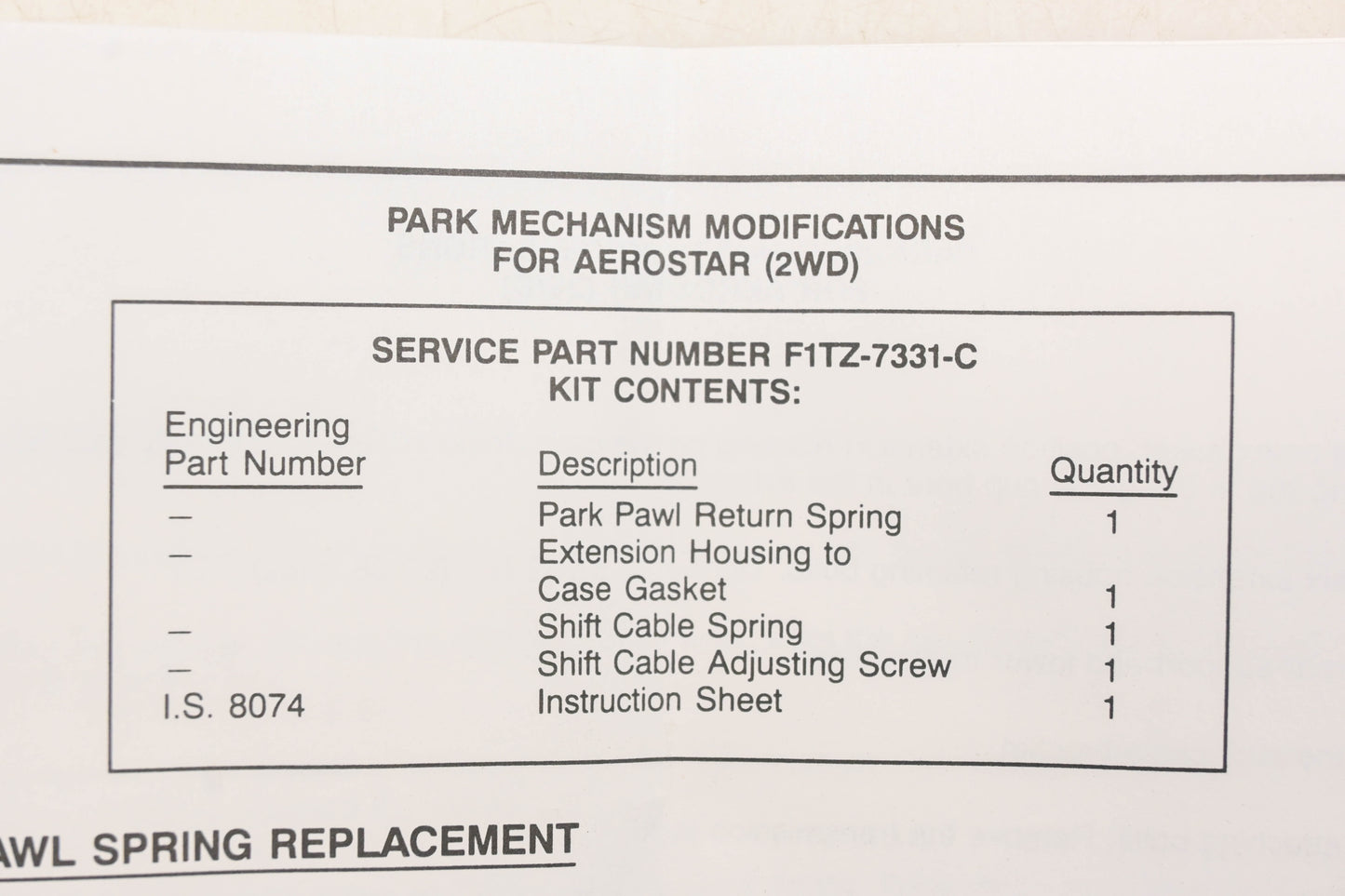 New OEM Ford F1TZ-7331-C Transmission Gasket Kit NOS