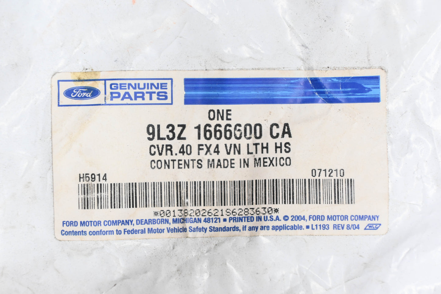 New OEM Ford 9L3Z-1666600-CA Rear Right Seat Back Cover NOS