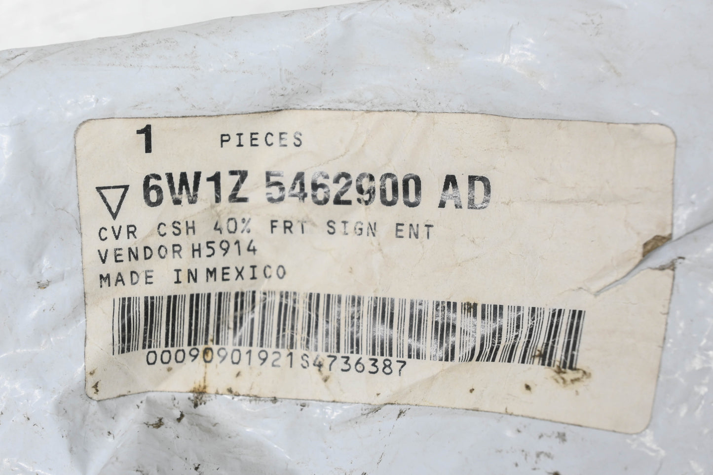 New OEM Ford 6W1Z-5462900-AD Front Right Seat Cushion Cover NOS