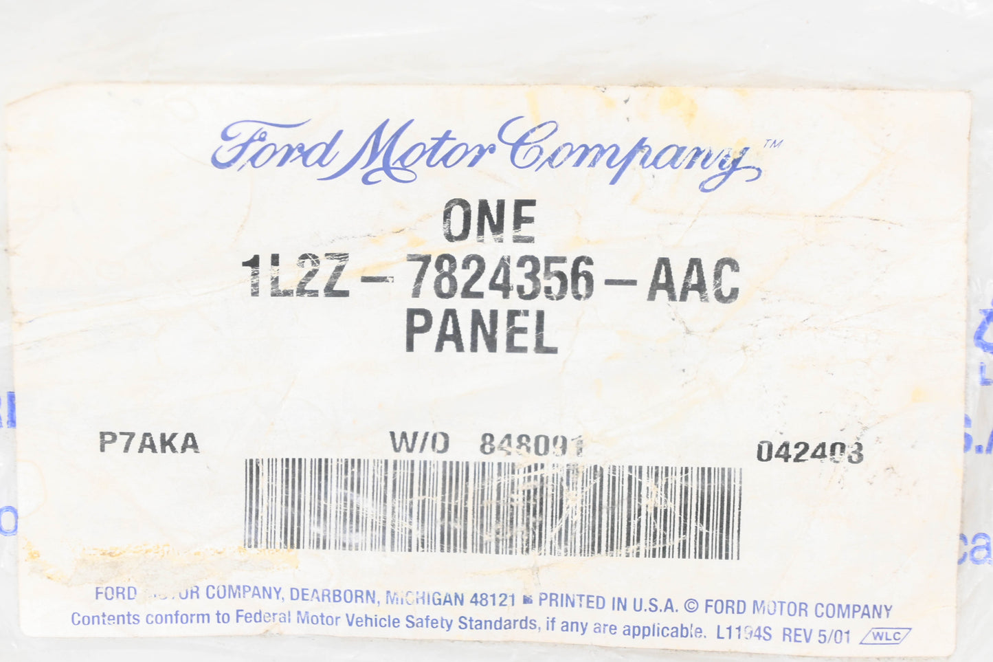 New OEM Ford 1L2Z-7824356-AAC Right Lower Pillar Panel NOS