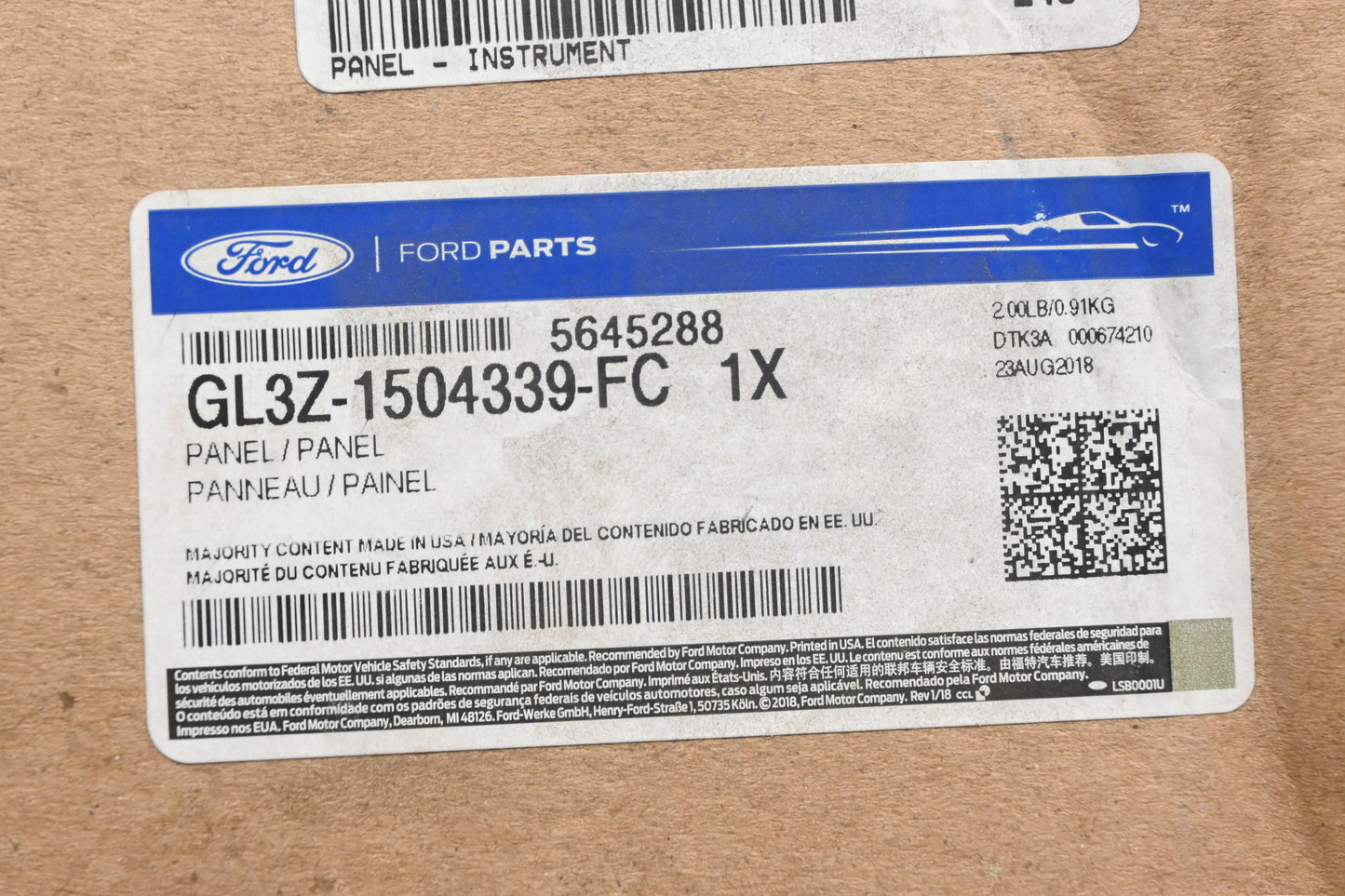 New OEM Ford GL3Z-1504339-FC Instrument Panel NOS