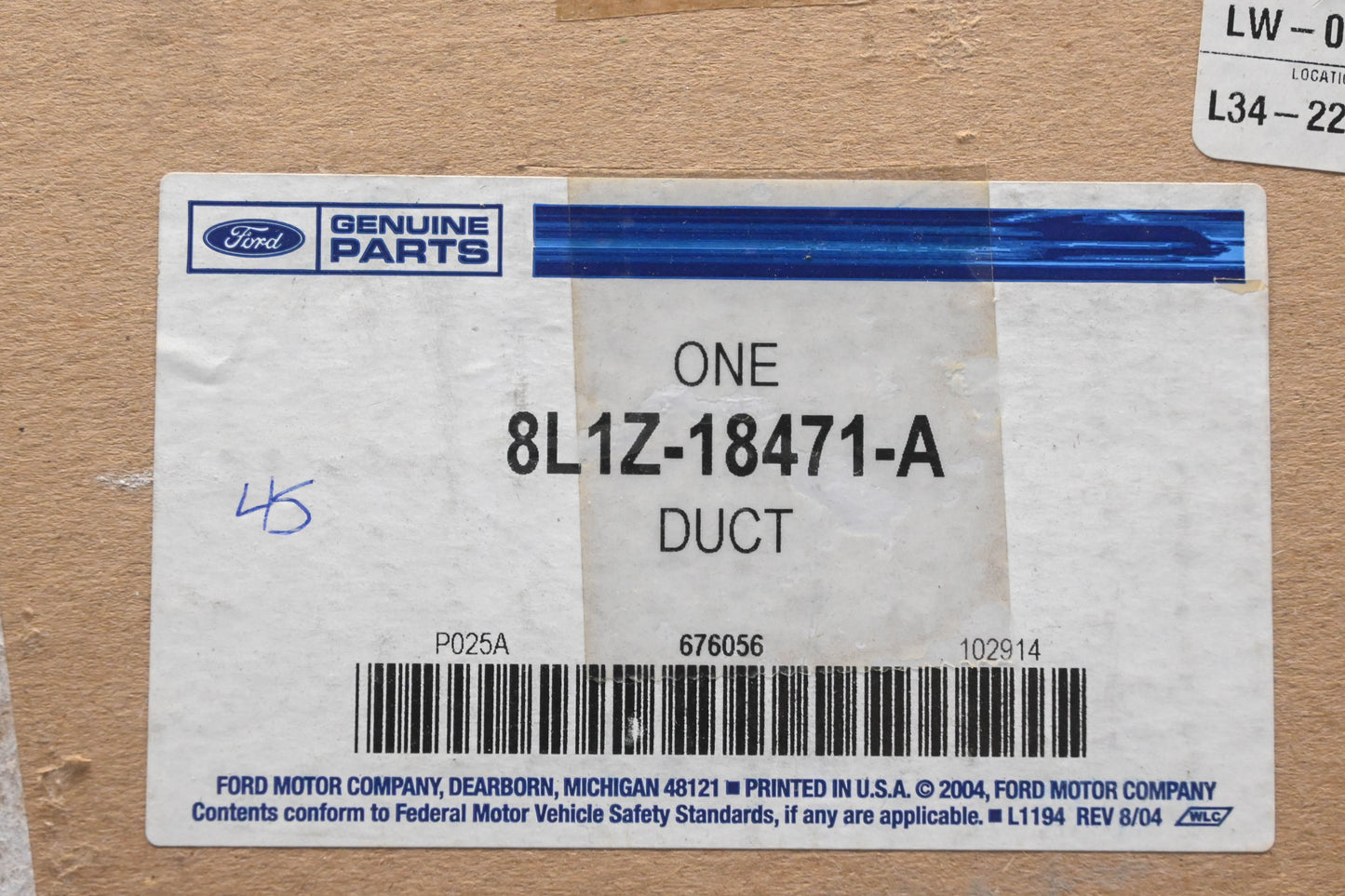 New OEM Ford 8L1Z-18471-A HVAC Air Duct Assembly NOS
