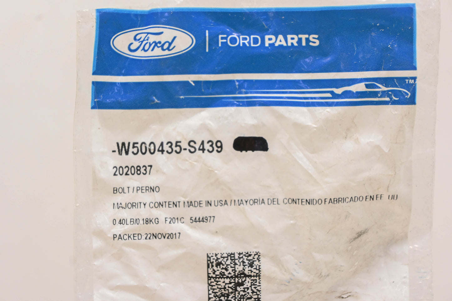 New OEM Ford W500435-S439 Bolt NOS