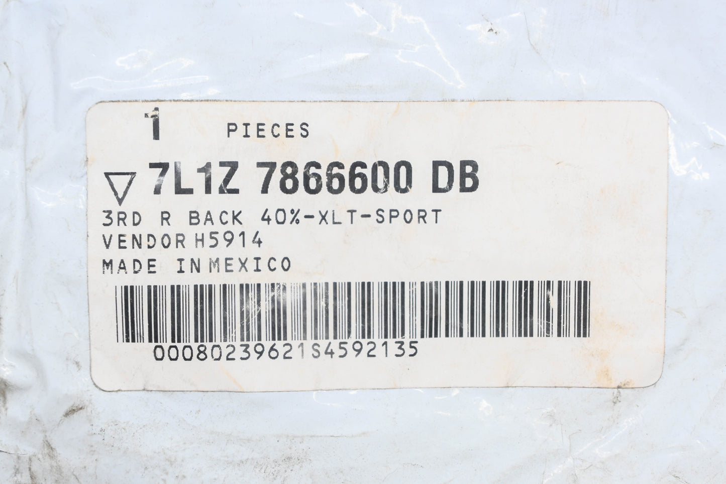New OEM Ford 7L1Z-7866600-DB Rear Seat Back Cover NOS