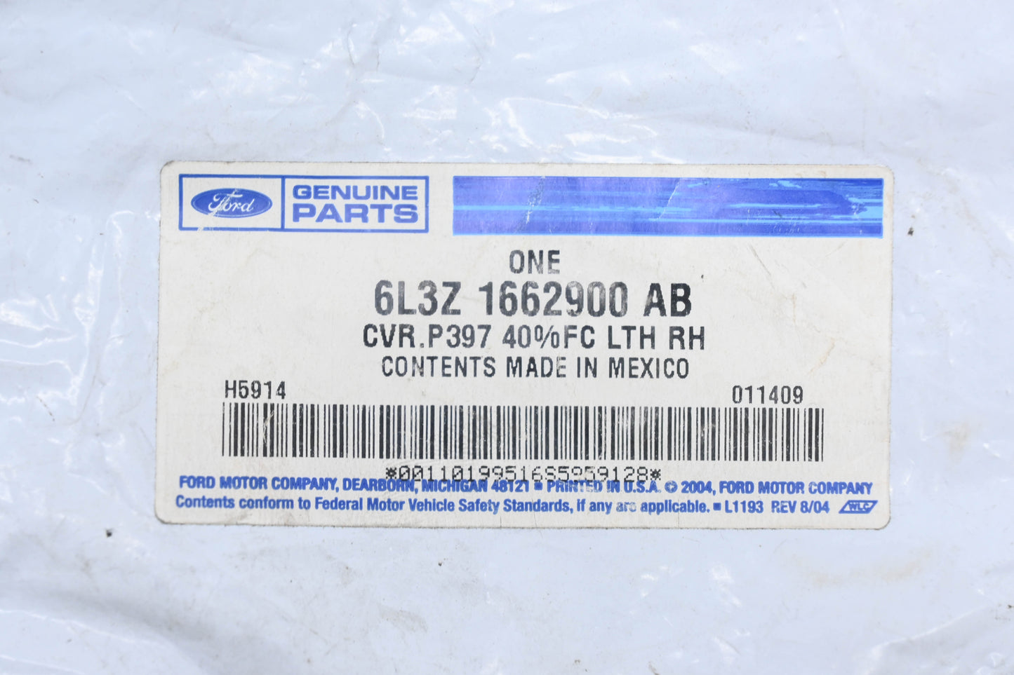 New OEM Ford 6L3Z-1662900-AB Front Right Seat Cushion Cover NOS