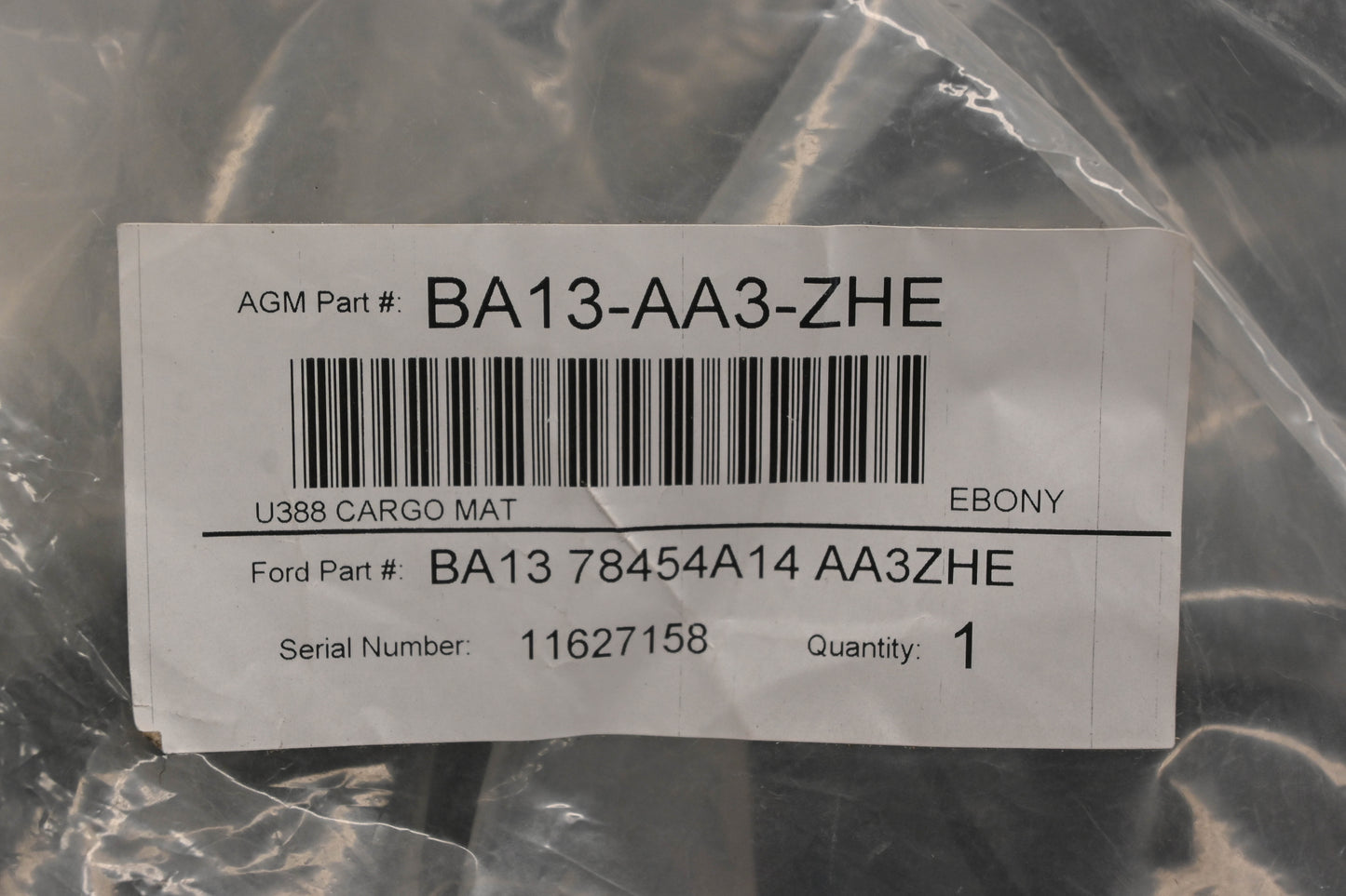 New OEM Ford BA13-78454A14-AA3ZHE, BA13-AA3-ZHE MKX Cargo Carpet Liner NOS