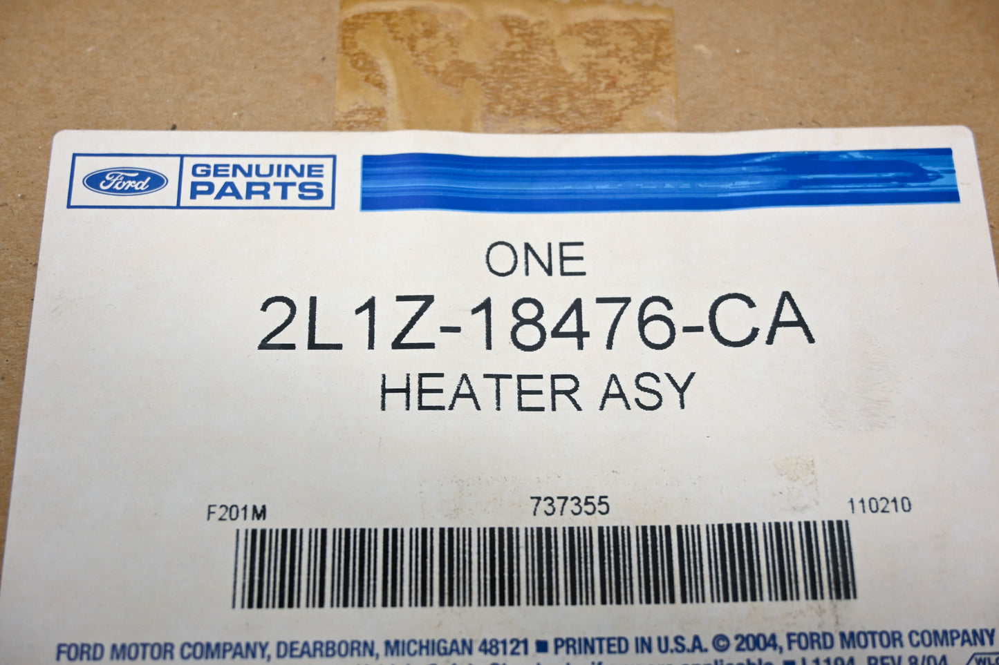 New OEM Ford 2L1Z-18476-CA Heater Assembly NOS