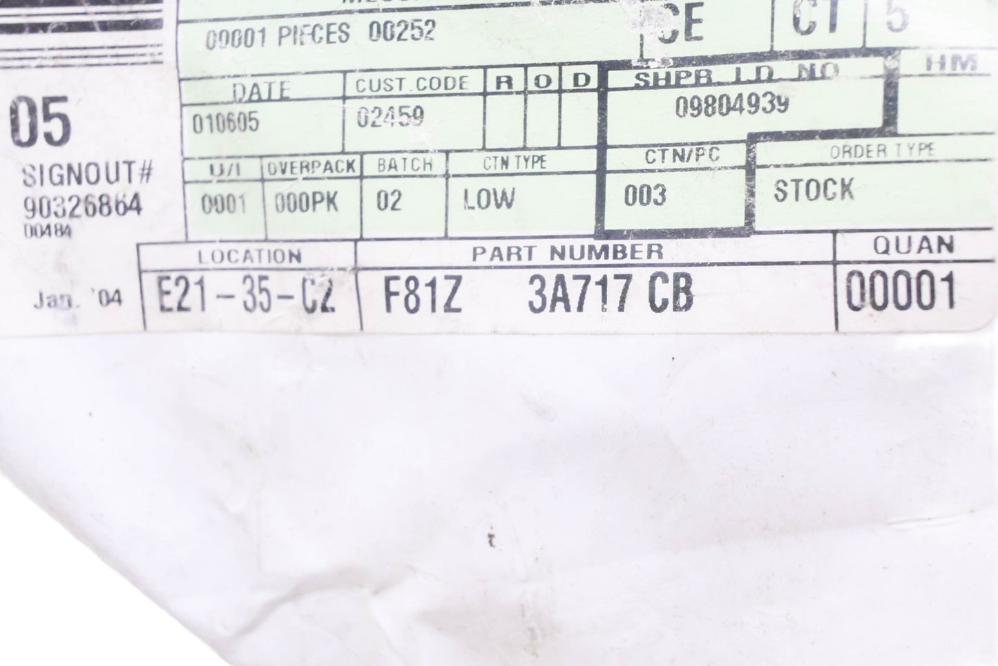 New OEM Ford F81Z-3A717-CB Hose Assembly NOS