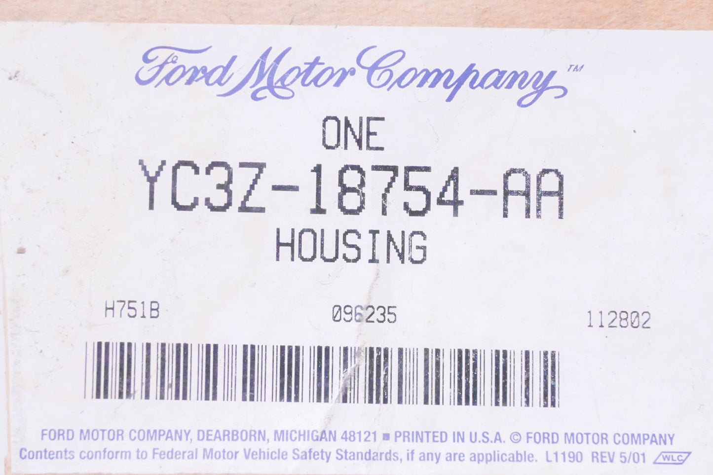 New OEM Ford YC3Z-18754-AA, YC3H-18754-A-D Housing NOS