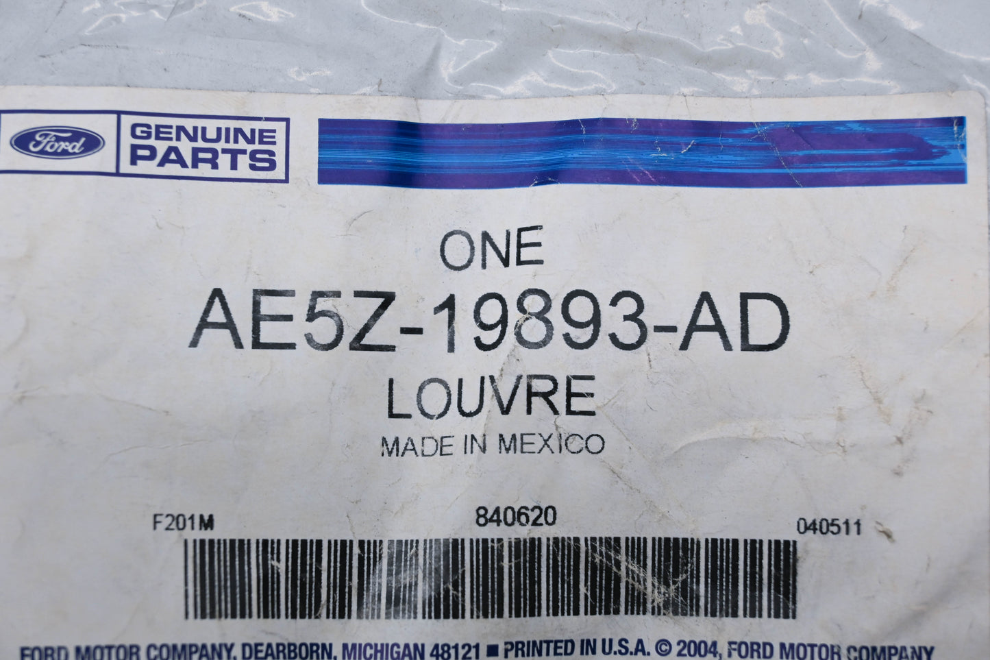 New OEM Ford AE5Z-19893-AD Dashboard Air Vent Louvre Assembly NOS