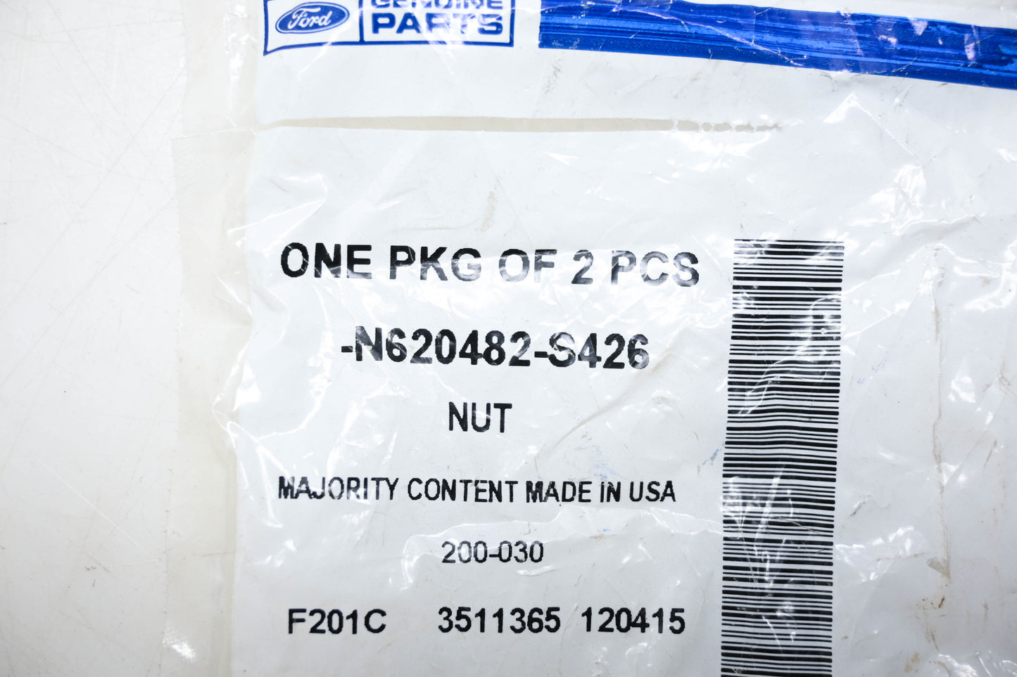 New OEM Ford N620482-S426 Nuts Qty 2 NOS