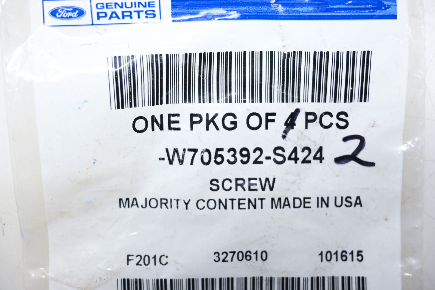 New OEM Ford W705392-S424 Screws Qty 2 NOS