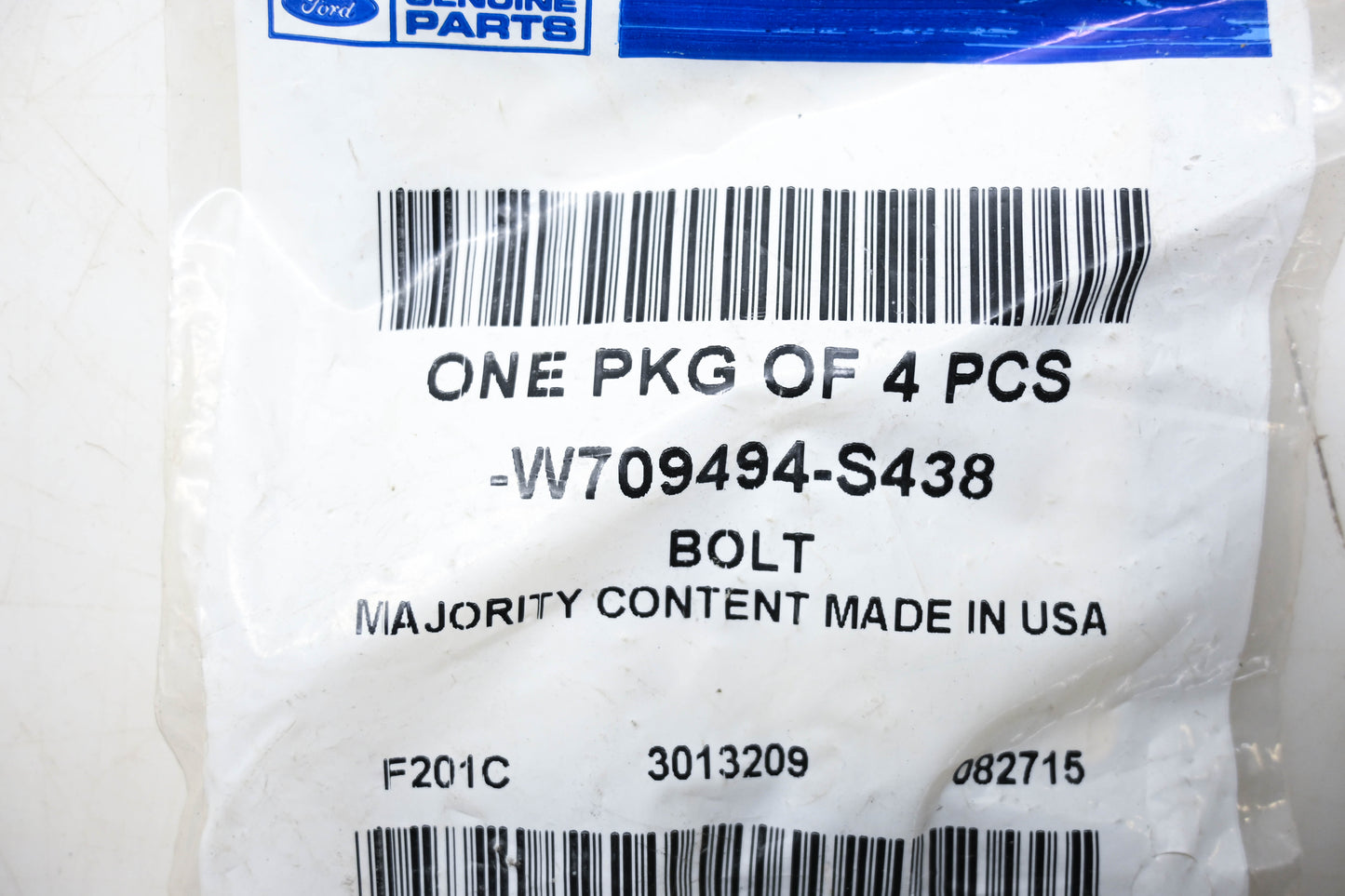 New OEM Ford W709494-S438 Bolts Qty 4 NOS