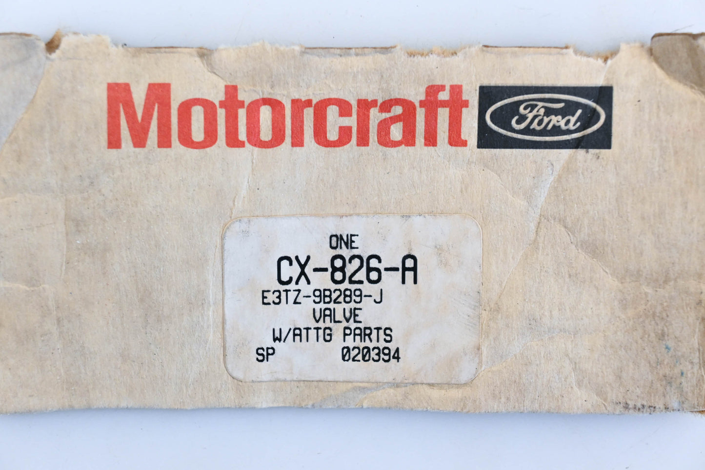 New OEM Motorcraft E3TZ-9B289-J, E3TE-9B289-AB, CX-826-A Ford Air Bypass Valve Kit NOS