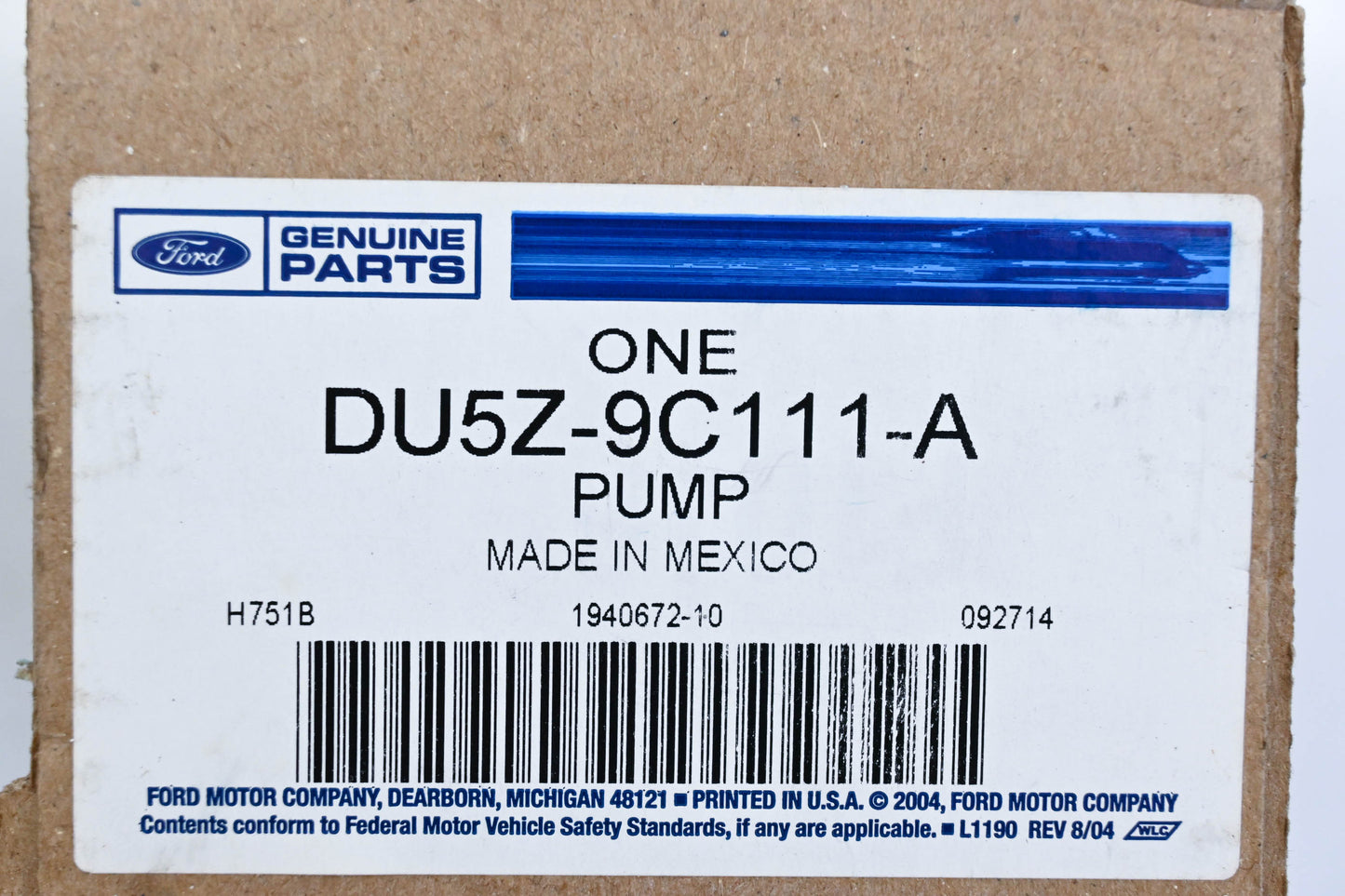 New OEM Ford DU5Z-9C111-A, DU5A-9C111-AA Fuel Vapor Leak Detect Pump NOS