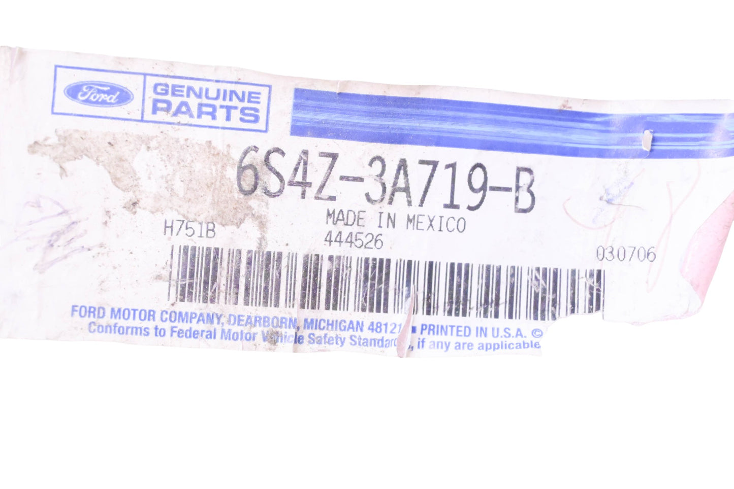 New OEM Ford 6S4Z-3A719-B Power Steering Pressure Line Hose Assembly NOS