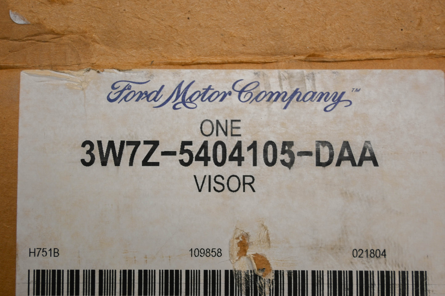 New OEM Ford 3W7Z-5404105-DAA Sun Visor Assembly NOS